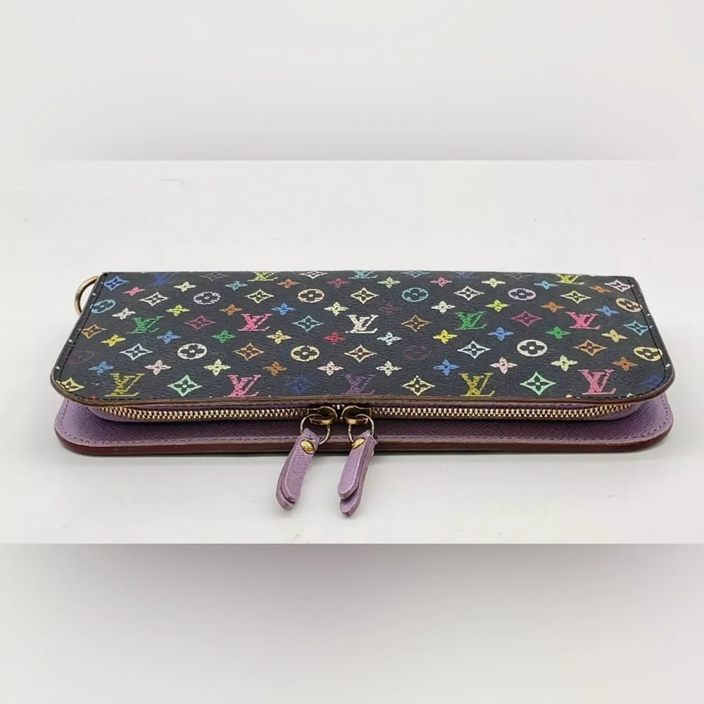 Auth Louis Vuitton Monogram Multicolor Portefeuille Insolite Wallet W/B